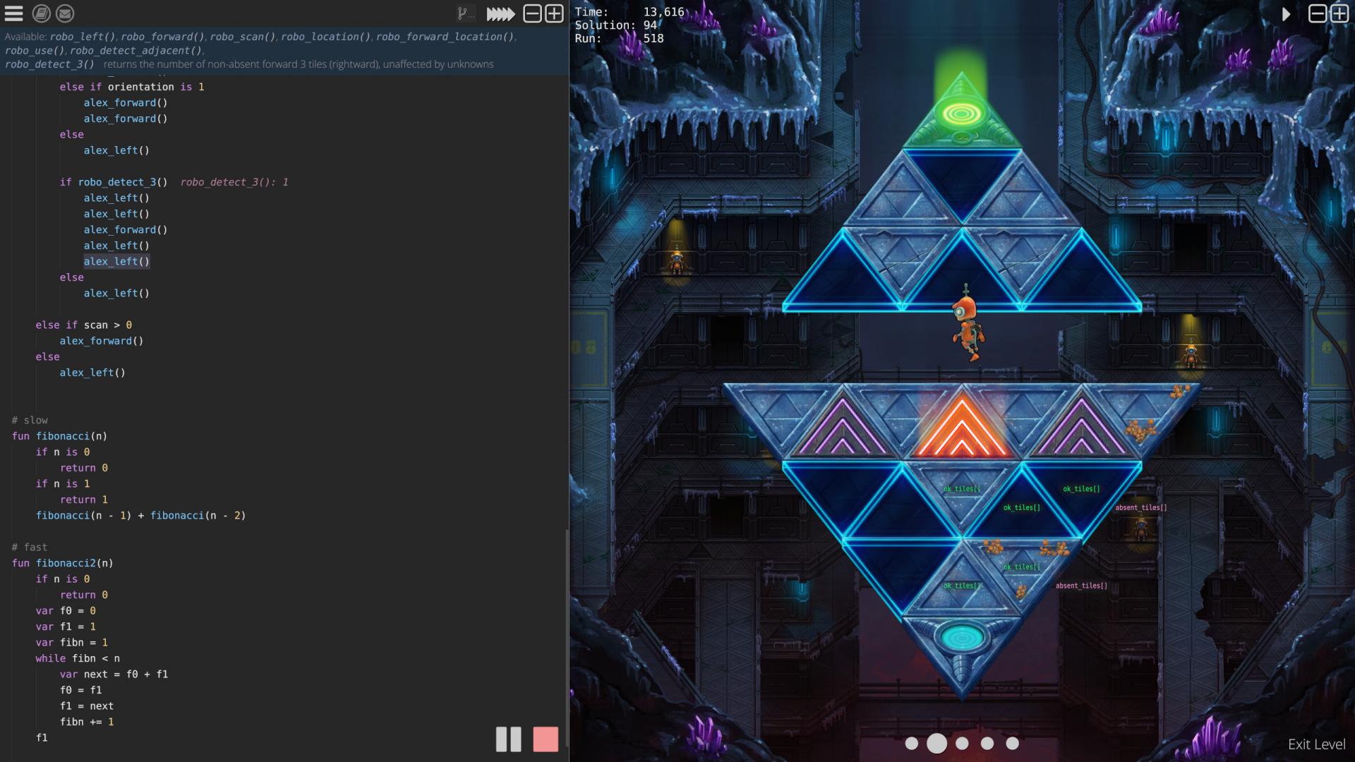 Robo Instructus gameplay screenshot with full UI