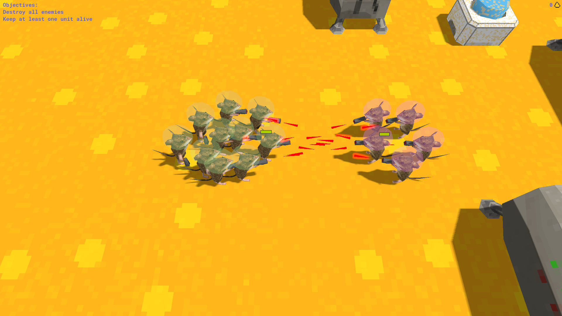 A screenshot of some mice shooting other mice