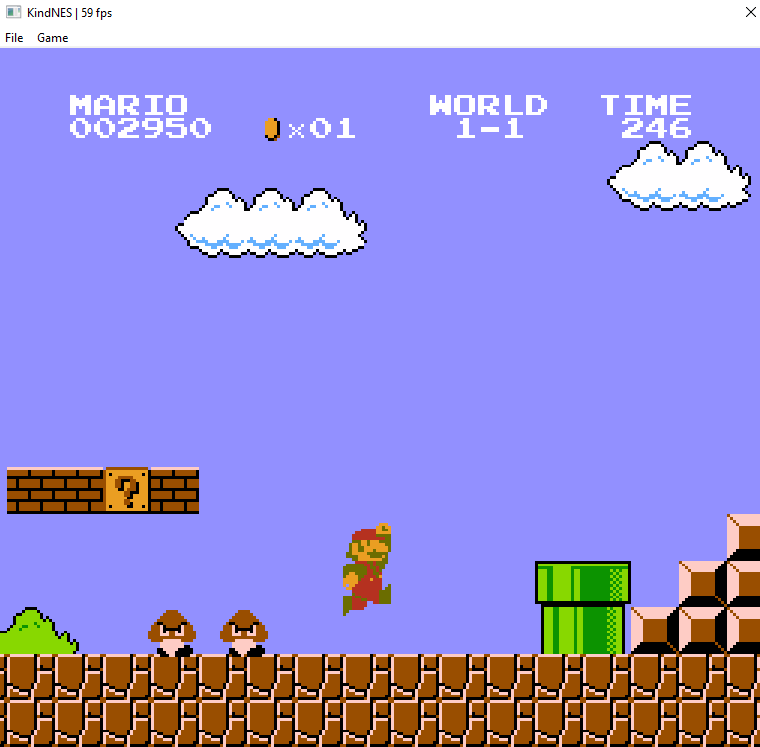Super Mario Bros. running in KindNES