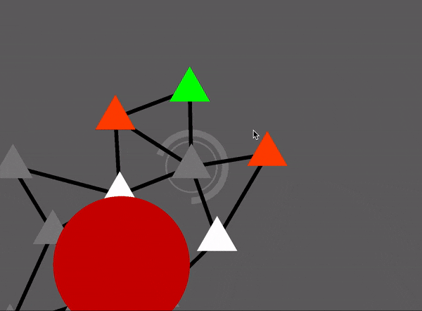 image/gameplay of the game: circle and triangles